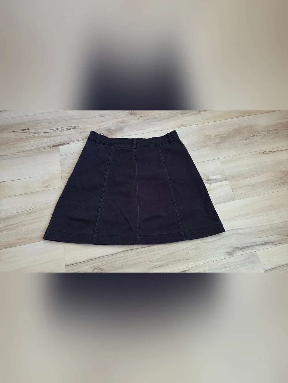 🩷H&M Black Button-Front Skater Skirt Size 8
